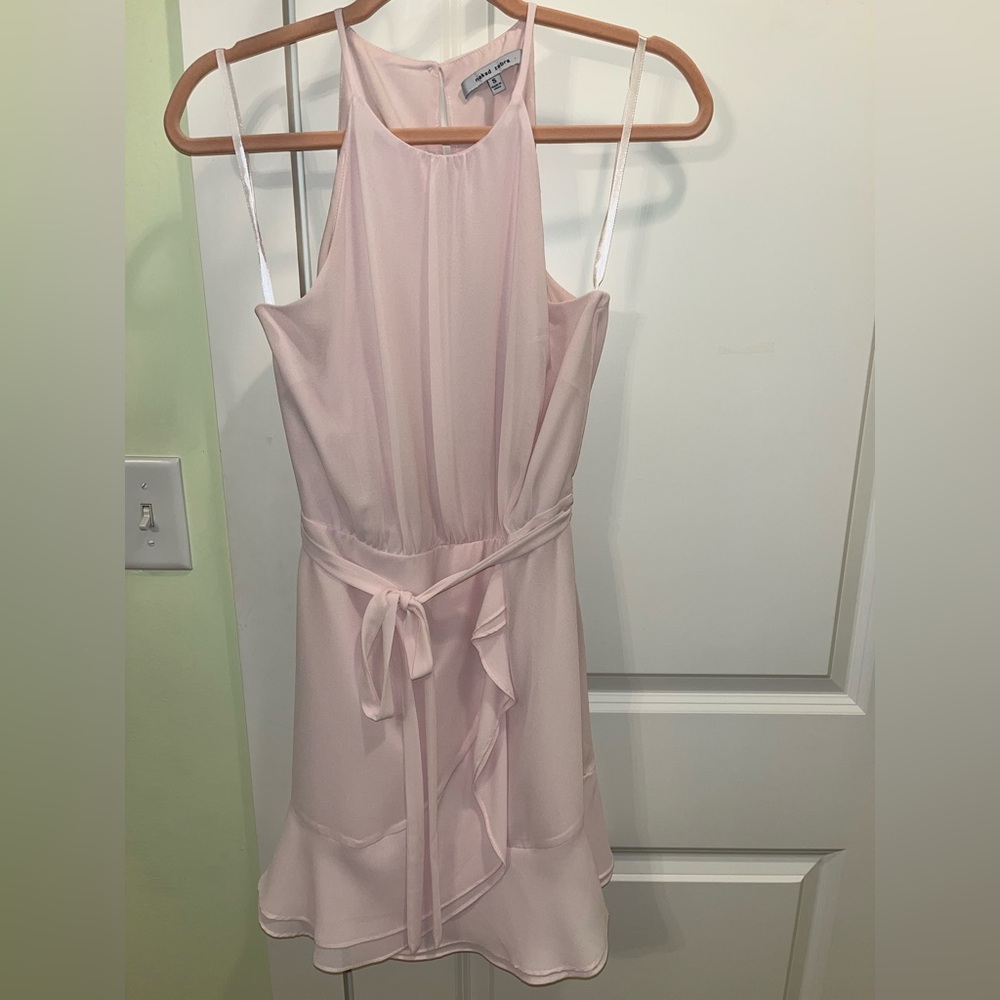 Naked Zebra Light Pink Ruffle Tie Dress